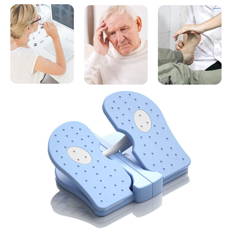 Compact Foot Stepper Machine, Quiet Folding Leg Workout Trainer, Anti Slip Mini Stepper Trainer, Reinforced Nylon Material, Lightweight Office Home Exercise Equipment, Convex One Size Light Blue