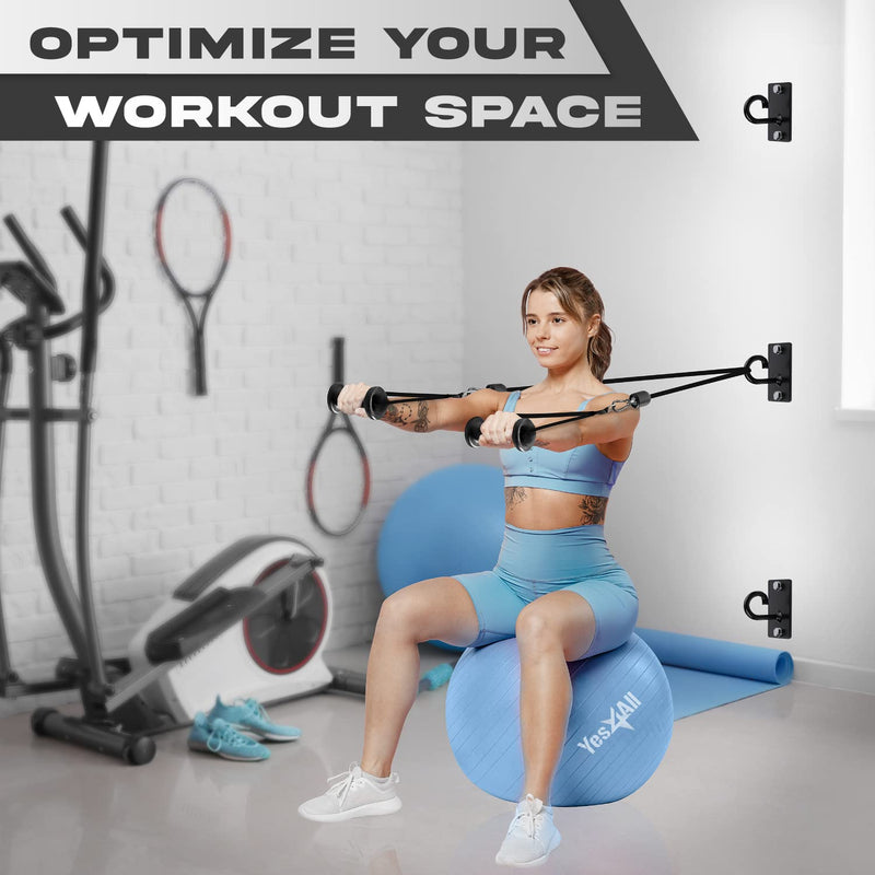 Yes4All Sturdy Wall Mounted Workout Anchors, Suspension Straps Trainer Anchor Swing Battle Ropes Fitness Training Hammocks Olympic Rings Body Weight Strength Training Systems