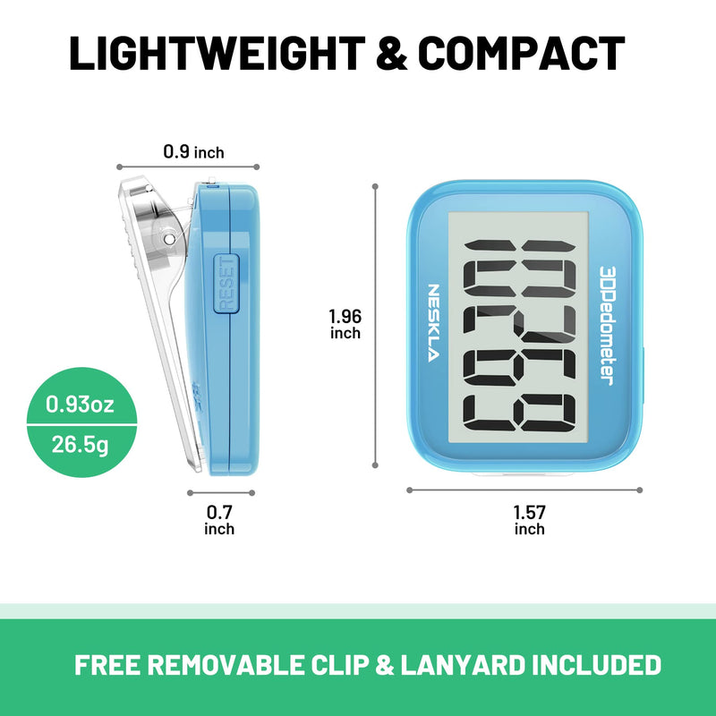 3D Pedometer for Walking, Simple Step Counter with Large Digital Display, Step Tracker with Removable Clip Lanyard, Accurately Track Steps for Men Women Kids Adults Seniors - BeesActive Australia