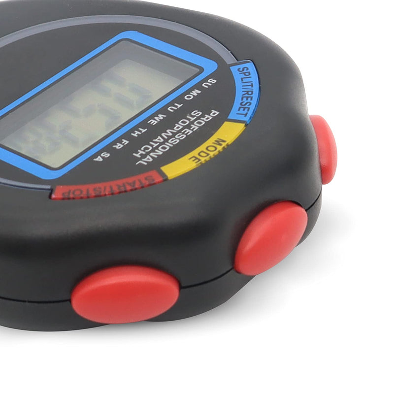 12 Pack Multi-Function Electronic Digital Sport Stopwatch Timer, Large Display with Date Time and Alarm Function,Suitable for Sports Coaches Fitness Coaches and Referees（Black） 12 - BeesActive Australia