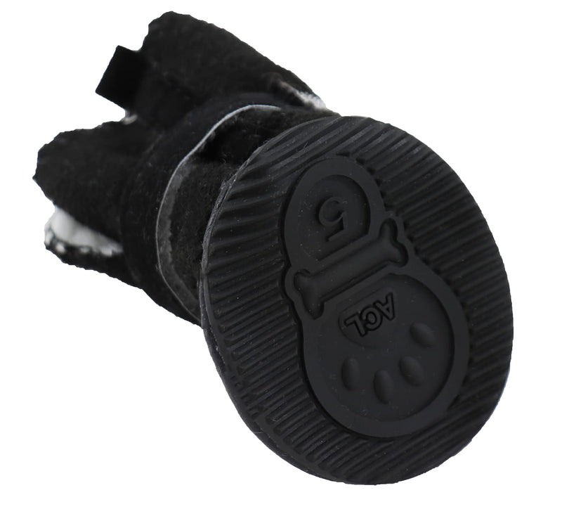 GabeFish Puppy Cute Cozy Warm Anti Slip Winter Boots for Small Medium Dogs Pets Cats Thicken Fleece Snow Shoes Black Large Label: 4 - BeesActive Australia