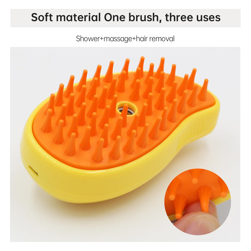 Cat Steam Brush, Multifunctional Steamy Cat Brush, 3 in 1 Steam Brush for Cats, Cat Hair Brush/Cat Massager, Misty Brush Cat, Steaming Pet Brush for Grooming Shedding Bathing - BeesActive Australia