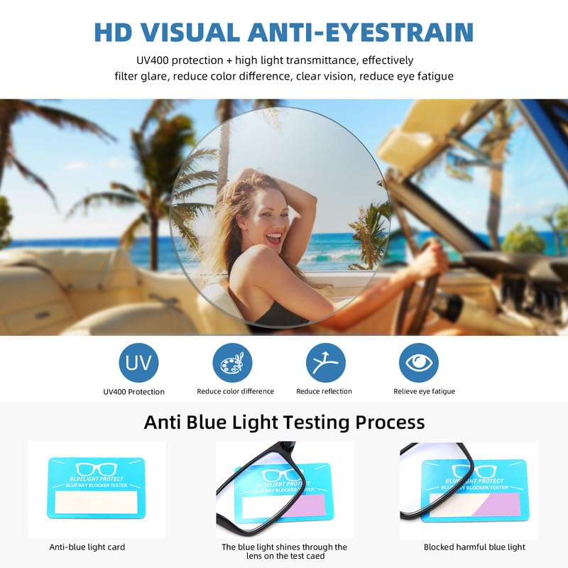 4 Pack Reading Glasses Blue Light Blocking for Men Women,Rectangular Frame Computer Readers with Spring Hinge,Anti Eyestrain/UV Ray Eyeglasses (1.5x) 4 Pack Mix 1.5 x - BeesActive Australia