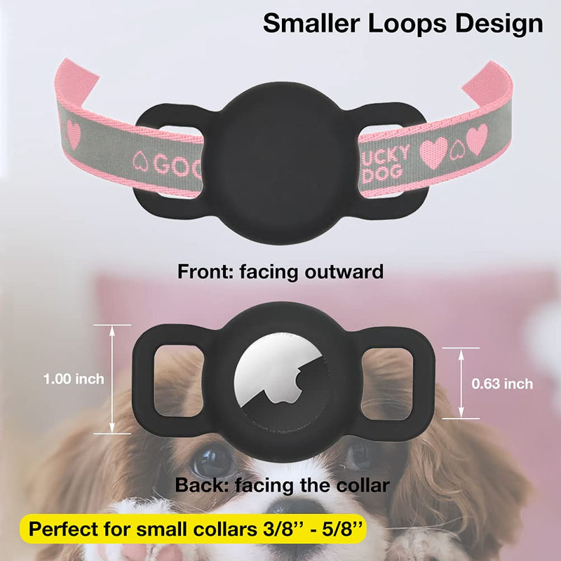Airtag Cat Collar Holder, Small Air Tag Dog Collar Holder Compatible with Apple Tag, Anti-Lost Pet Tracker Cases Fit on Puppy Collars 3/8" 5/8" A3 Luminous Green, Luminous Blue - BeesActive Australia