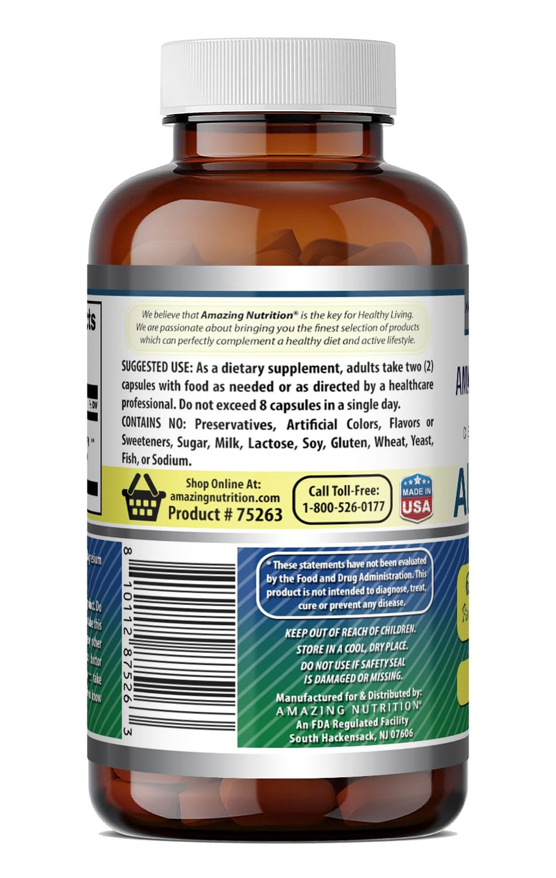 Amazing Formulas Alpha GPC Supplement | 600 Mg Per Serving | 120 Capsules | Non-GMO | Gluten Free | Made in USA 120 Count
