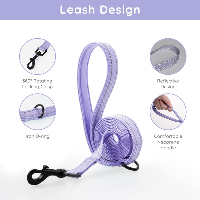BELLA & PAL Puppy Harness with Leash Set, Dog Harness for Small Dogs No Pull, Dog Leash for Small Dogs, Step in Harness for Extra Small Dogs, Purple Lavender Harness, S - BeesActive Australia