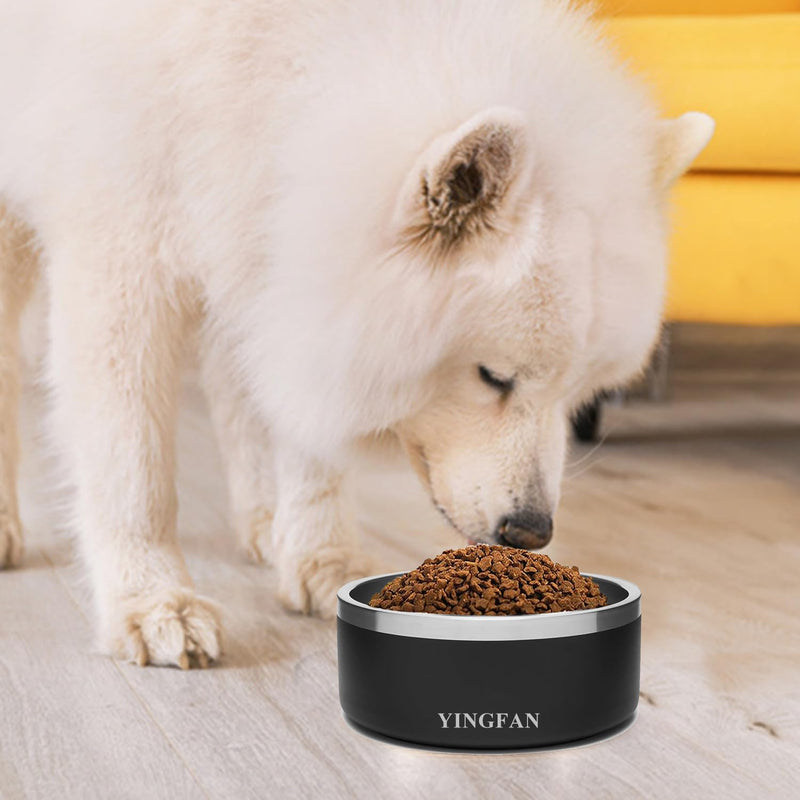 YINGFAN Stainless Steel Dog Bowls, 32 oz Non-Slip Dog Food and Water Bowls, 6.4 x 3 Inch, Black - BeesActive Australia