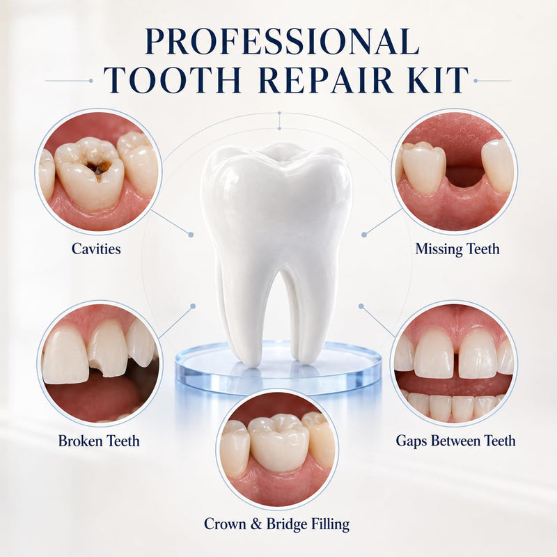 Zinc Oxide Eugenol Cement Dental Care Kit, Temporary Teeth Replacement Kit for Broken Chipped Teeth, Missing Teeth, Crown Fillings & Bridges, Improving Smile