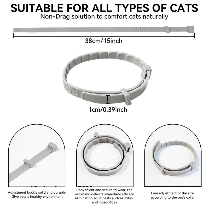 Calming Collar for Cats that Reduces Scratching & Anxiety | Pheromone Cat Calming Collar for Stress, Hiding & Marking | Waterproof Adjustable for Kitten Adult Senior Cats