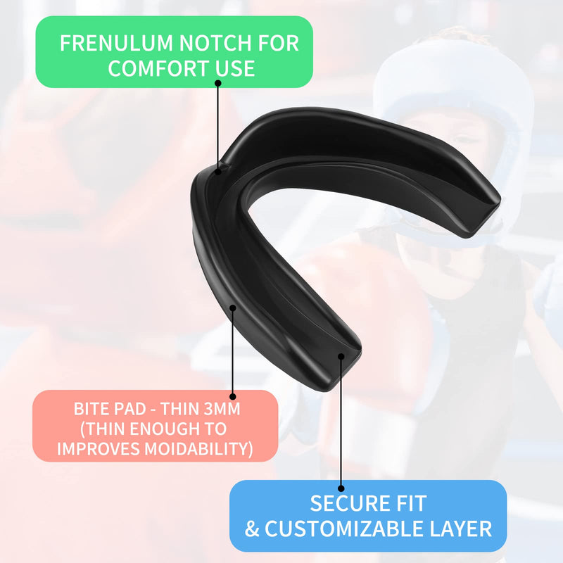 Kathfly 50 Pcs Football Mouth Guards Bulk Sports Mouth Pieces Protection Silicone Athletic Braces Football Accessories Teeth Armor Adult Teenager Teeth Armor for Boxing Basketball Hockey Black