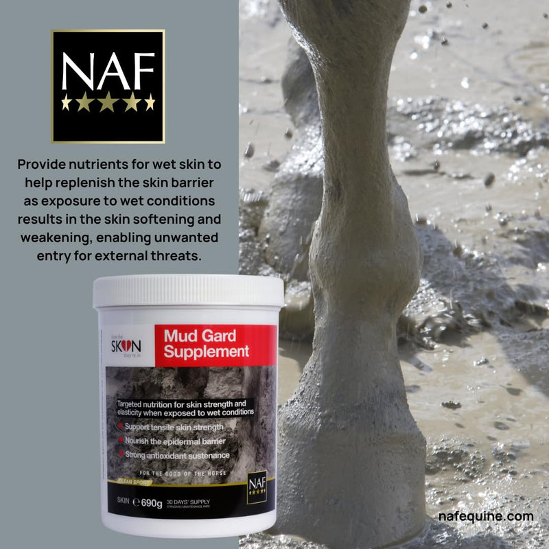 NAF Love the Skin They're In Mud Gard Supplement 690g – Nutritional Skin Support for Horses in Wet & Muddy Conditions – With Key Antioxidants, Herbs & MSM