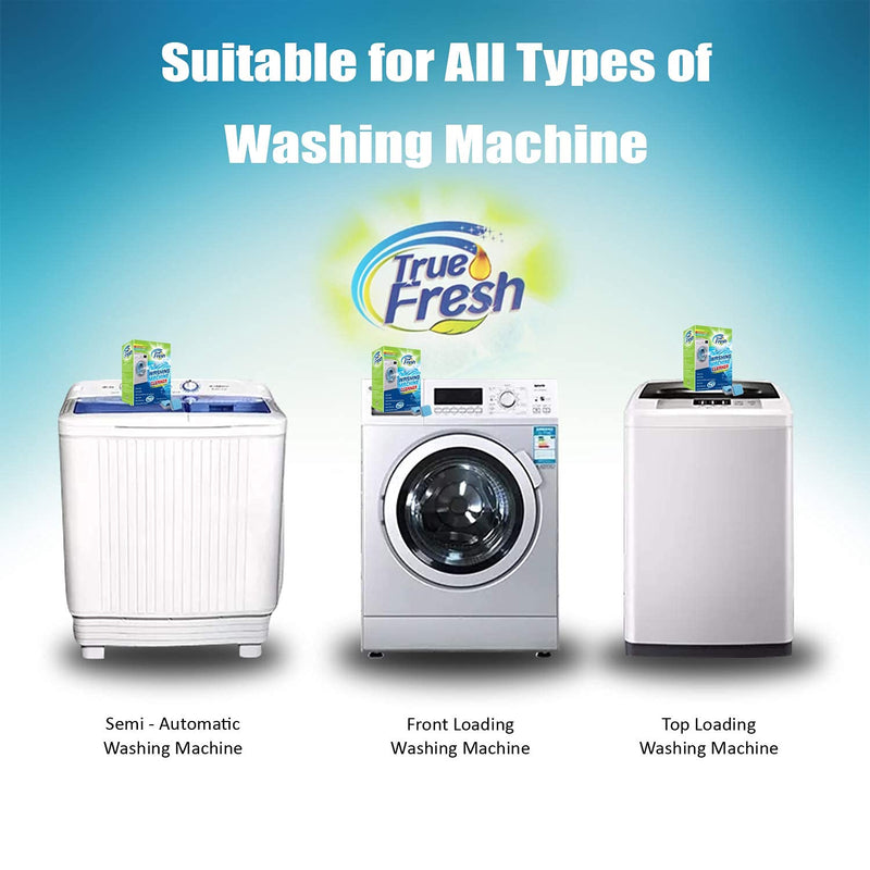 True Fresh Washing Machine Cleaner Tablets 25-Pack - Deep Cleaning Washer Cleaner Tablets for Top Loader, Front Load & HE - Cleans Drum, Tub seal & other Parts Descaler & septic safe 1 Count (Pack of 25) - BeesActive Australia