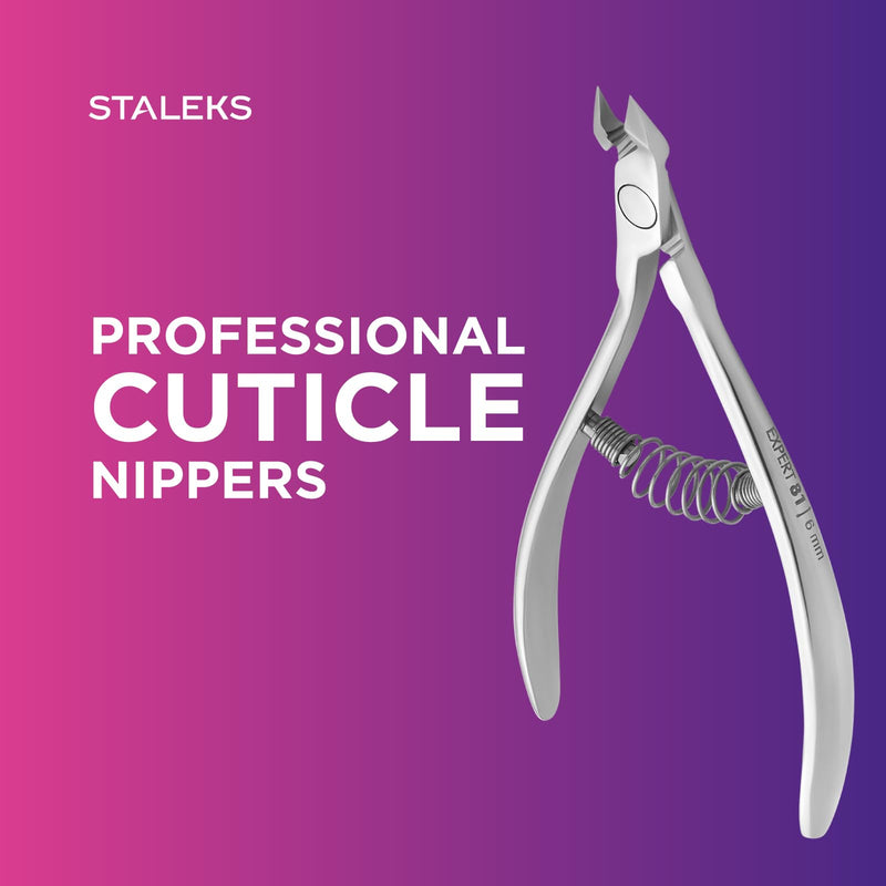 STALEKS PRO Expert 81 6mm Professional Cuticle Nippers – Stainless Steel Skin Nippers for Manicure