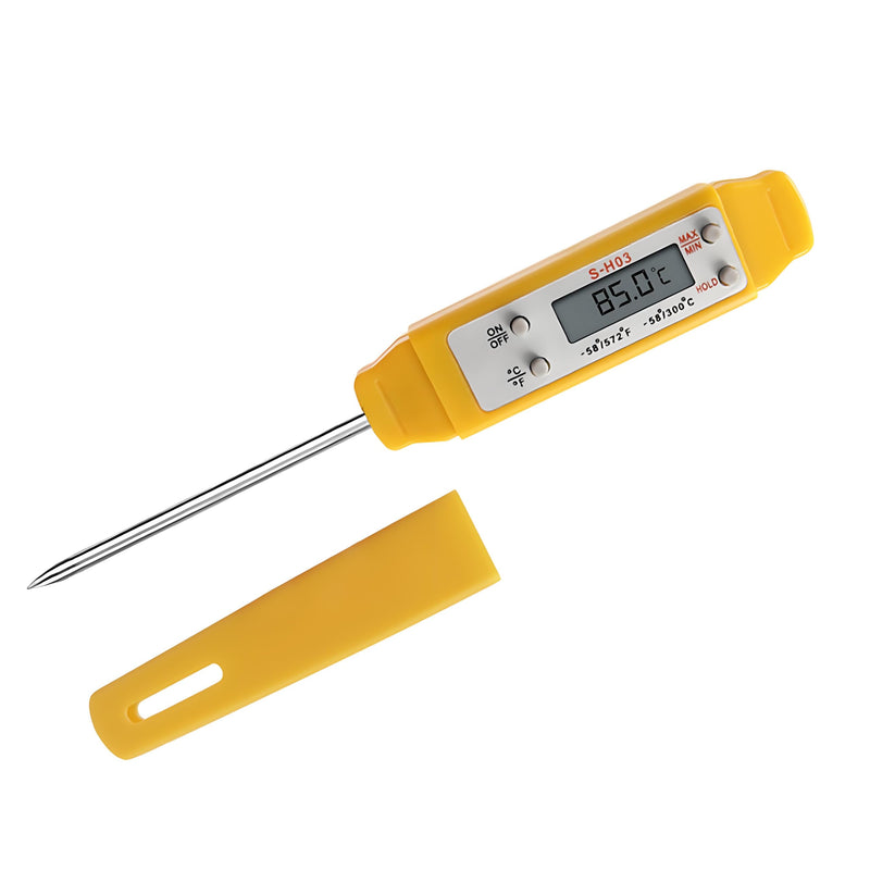 Meat Thermometer - Digital Food Thermometer for Cooking Kitchen - Automatic Calibration Pen Style Electronic Pocket Thermometer for Water Temperature, Barbecue (Yellow) Yellow - BeesActive Australia