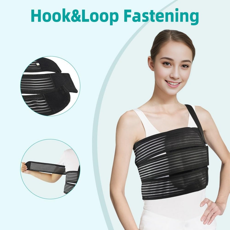 Rib Brace for Women Men,Breathable Chest Binder,Rib Protector Wrap & Chest Brace for Dislocated or Injured Ribs (M(25"-33")) M(25"-33") - BeesActive Australia