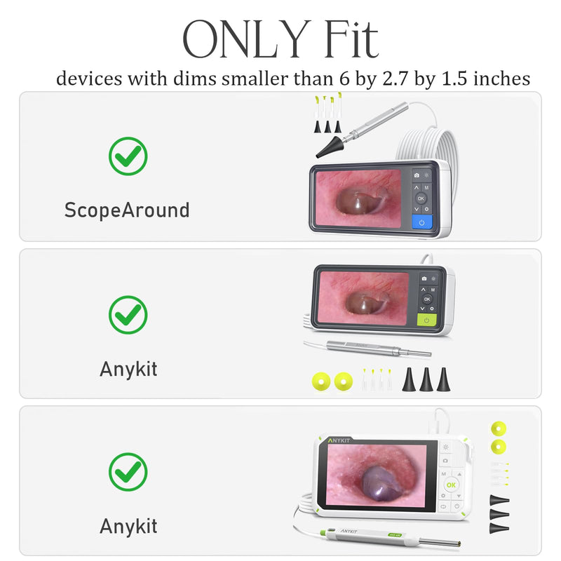 Storage Case for ScopeAround for Anykit for AnyScope Otoscope Ear Camera with 4.5" IPS Screen 1920x1080 FHD Smart Visual Ear Wax Removal Tool Camera Kit (Black) Grey - BeesActive Australia