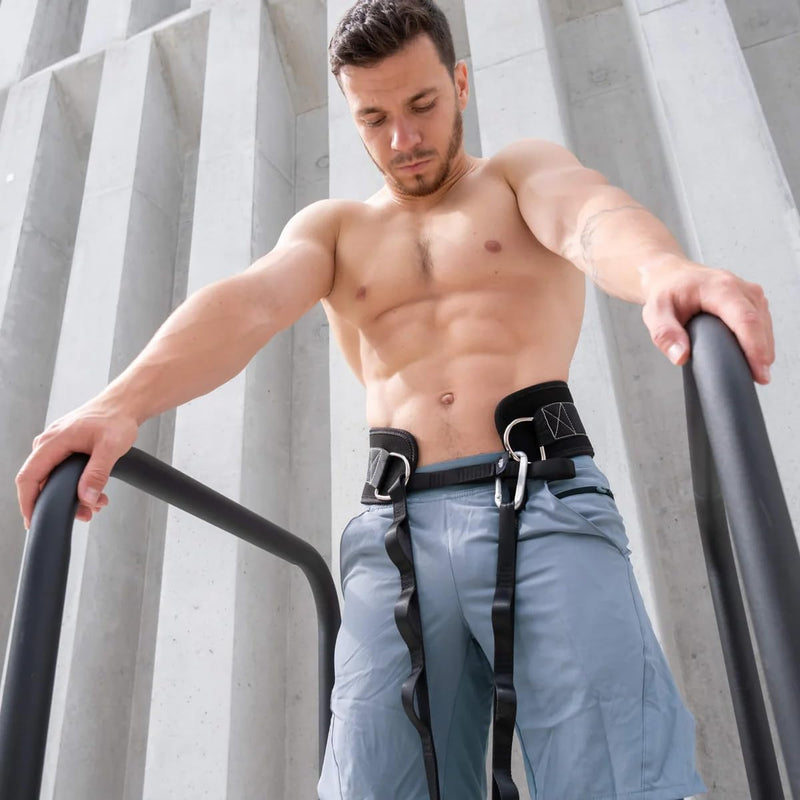 ERIC FLAG - Dip Belt with Adjustable Chain or Rope for Weightlifting, Calisthenics, Crossfit, Up to 660lbs of Load - Heavy Duty Weight Belt for Pull-ups and Dips, Adapted to Every Morphology With Rope