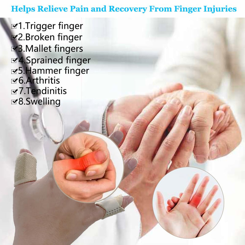 Thumb Finger Splints (5Pcs), Trigger Finger Splint Thumb Brace for Broken Finger, Straightening, Arthritis, Sprained, Pain Relief, Finger Stabilizer Support for Thumb/Middle/Ring/Index/Pinky Fingers - BeesActive Australia