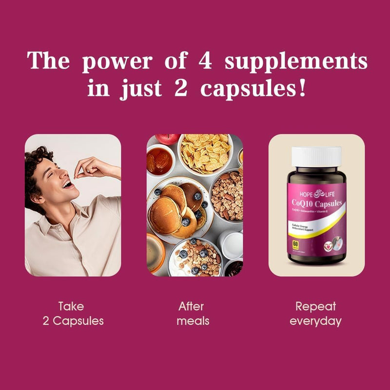Coenzyme Q10 Supplements - 2X Better Absorption, Cellular Energy Support with Astaxanthin and Vitamin E, Antioxidant for Heart Health & Energy Production, 2 Month Supply, 120 Capsules (120) 2 Bottles