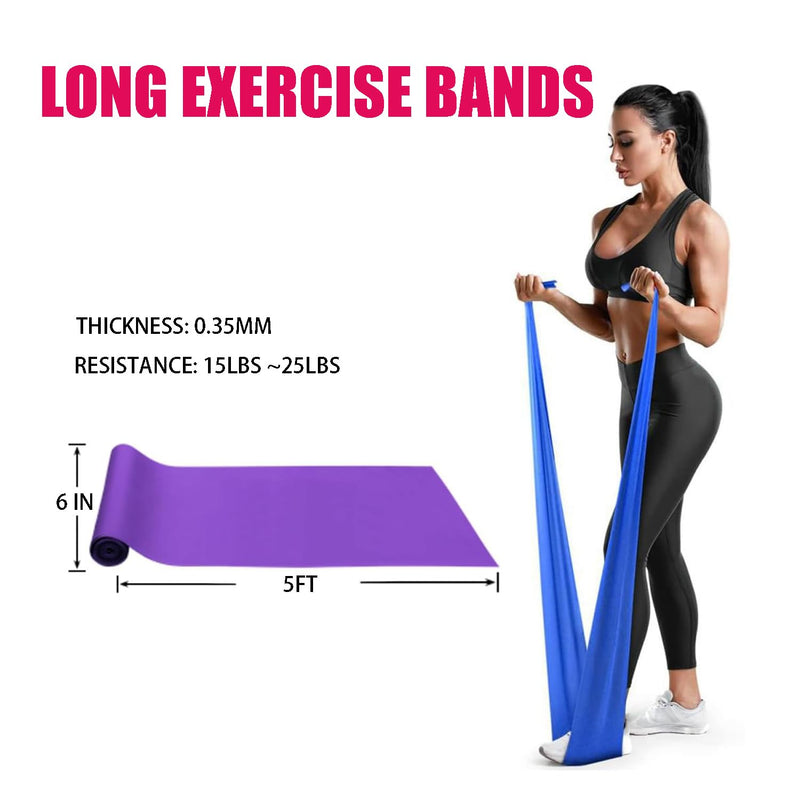 Hip Resistance Bands Set with Exercise Band, 3 Levels, Carry Bag and Guide, Multi-Colour Green+Pink+Purple