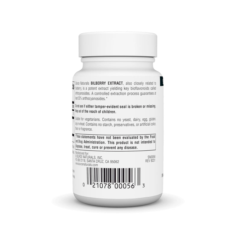 Source Naturals Bilberry Extract, 100 mg - 120 Tablets | Standardized Botanical Antioxidant