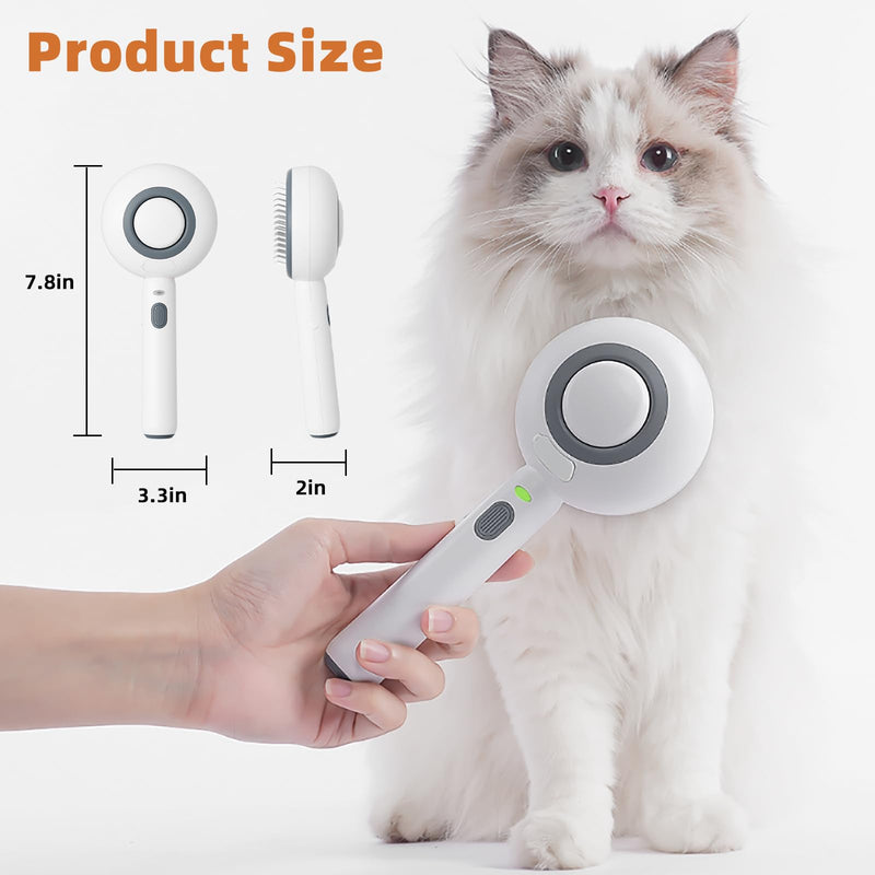 Cat Steam Brush,Budow 3 in 1 Pet Steam Brush with Release Button and Water Tank,Steam Brush for Cats Dogs,Removes Static Flying Hair,Cat Steam Brush for Shedding,Pet Hair Removal Tool for Travel - BeesActive Australia