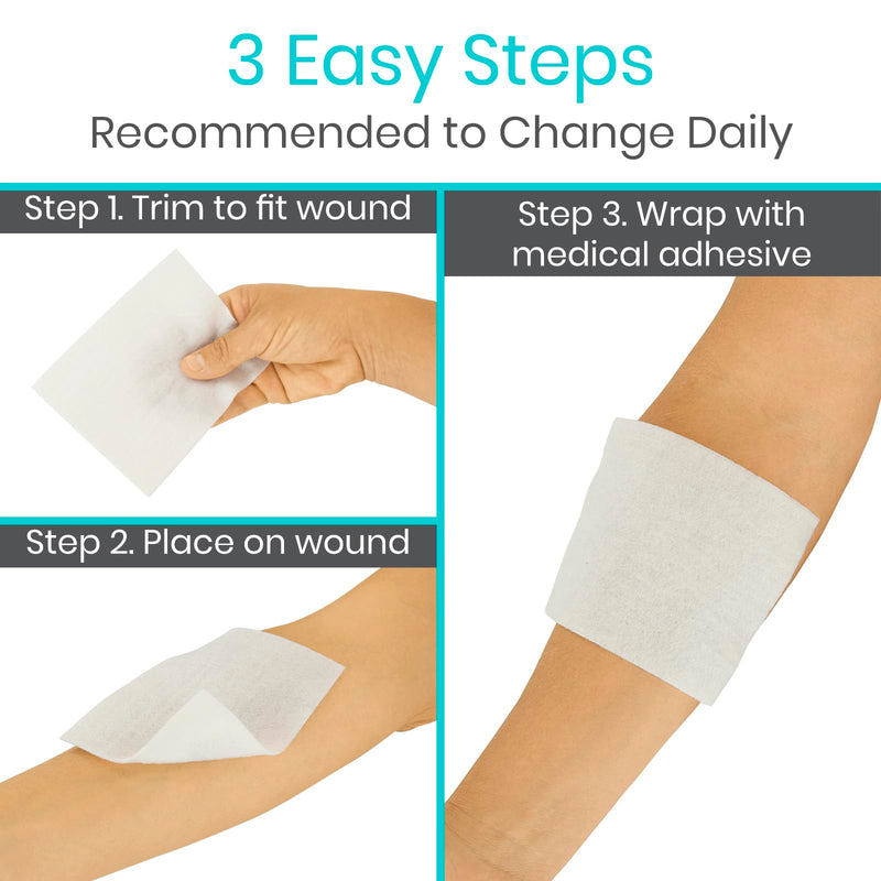 ViveCare Silver Calcium Alginate Wound Dressing (10 Pack)- Sterile 4x4 Medical Gauze Pad - Wound Care for Burns, Cysts and Ulcer Treatment - Highly Absorbent Individual Patch - Non-Stick Padding 4x4 (10 Pack) - BeesActive Australia