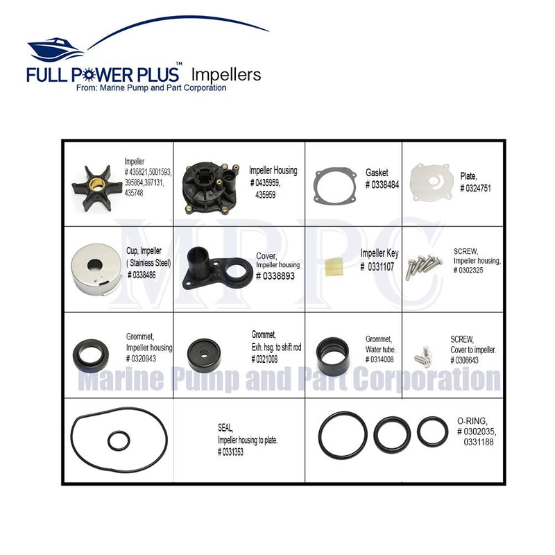 Water Pump Repair Kit Replacement With Housing for Johnson Evinrude V4 V6 V8 85-300HP Outboard Motor Parts 5001594 - BeesActive Australia
