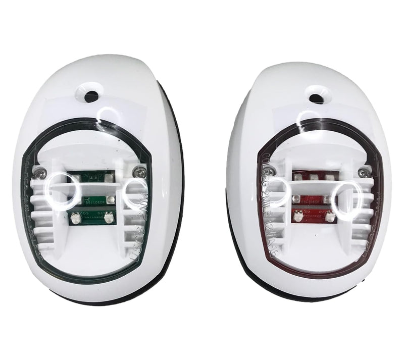 Pactrade Marine Boat Navigation Lights Red and Green LED Side Lights (Vertical Mount) - 2 NM White Housing | Green Starboard Red Port Navigation Lights for Boats LED 2 NM Model - White - BeesActive Australia