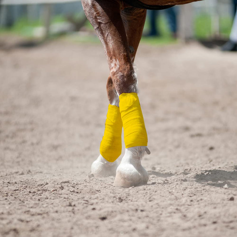 Horse Polo Wraps Soft Fleece Polo Wraps Equestrian Leg Bandage Wrap Set of 4 Packs Yellow - BeesActive Australia