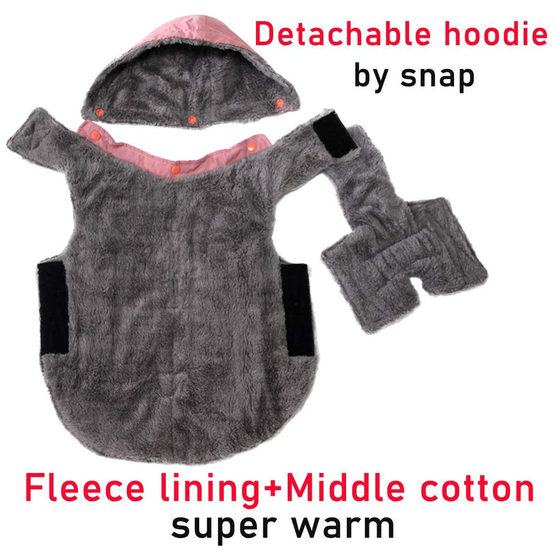 Fleece Dog Hoodie for Small Medium Dogs Super Warm Puppy Jacket for Cold Winter Dog Coats,Pink M Medium (Pack of 1) Pink - BeesActive Australia
