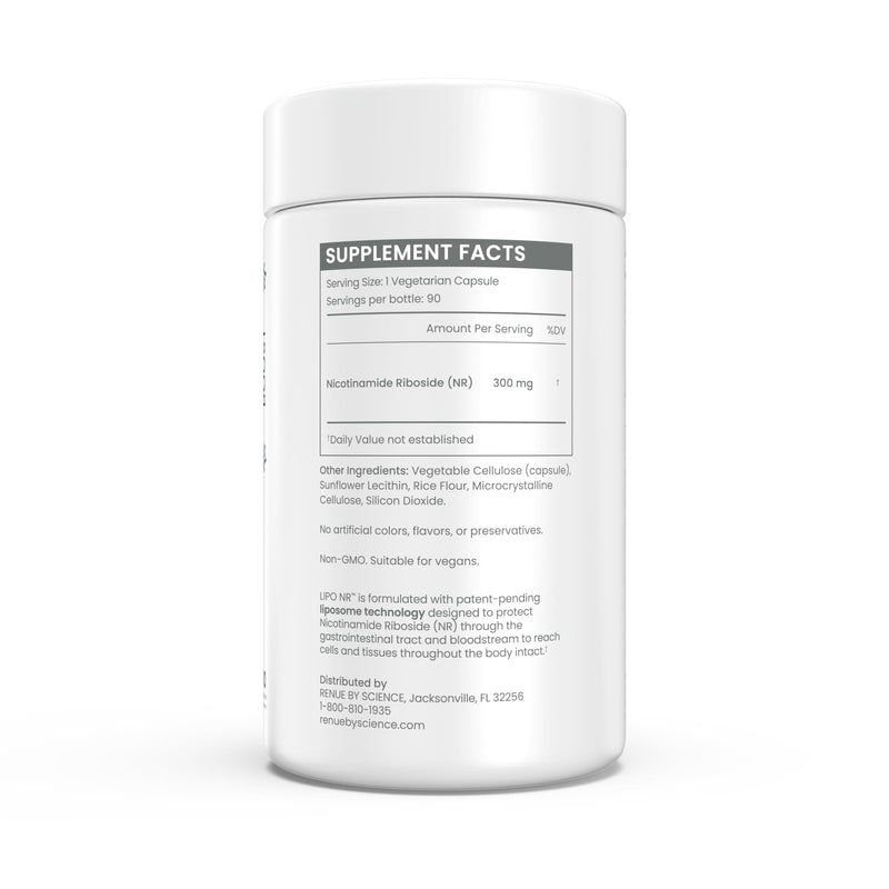 Renue By Science Nicotinamide Riboside | High Strength Liposomal NAD Supplement | 90 Nicotinamide Capsules - 300mg Nicotinamide Riboside per Serving | Manufactured in The USA Third-Party Tested