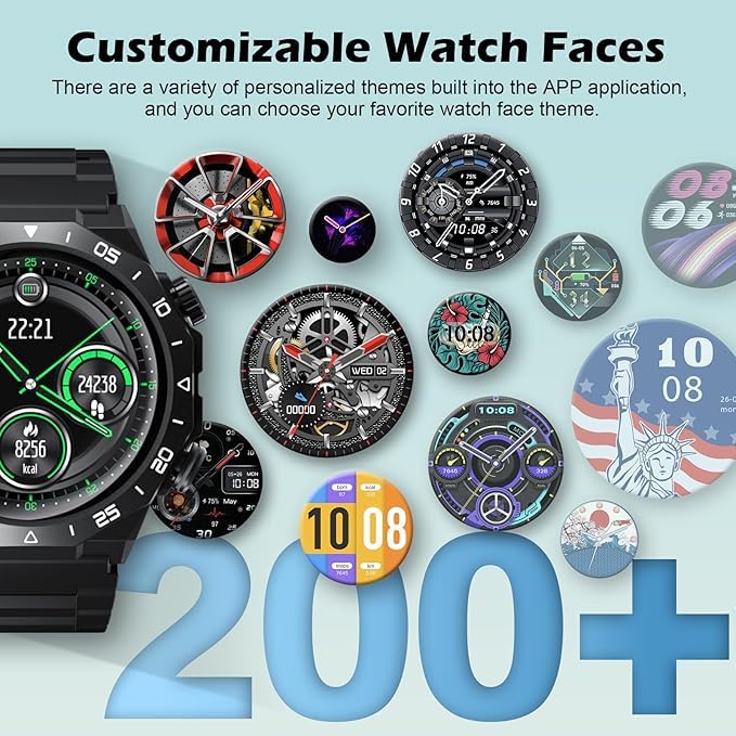 Smart Watch for Men Women, 2025 New Fitness Tracker 1.39" HD SmartWatch with 112+ Sport Modes,Heart Rate,Sleep Monitor,Pedometer,IP68 Waterproof Outdoor Smartwatch for Android iOS,Black