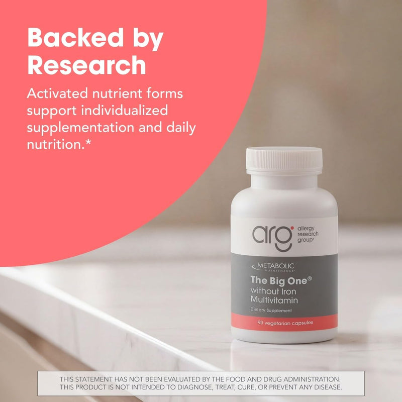 Metabolic Maintenance The Big One Without Iron, 90 Capsules | One-Per-Day Iron-Free Multivitamin and Mineral Supplement with High-Strength B Vitamins and Antioxidants