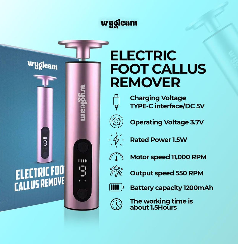 2-in-1 Electric Callus Remover and Nail File Drill Kit for Flawless Feet & Nails - 3 Speeds, Rechargeable, Professional at-Home Pedicure & Manicure Tool Pink