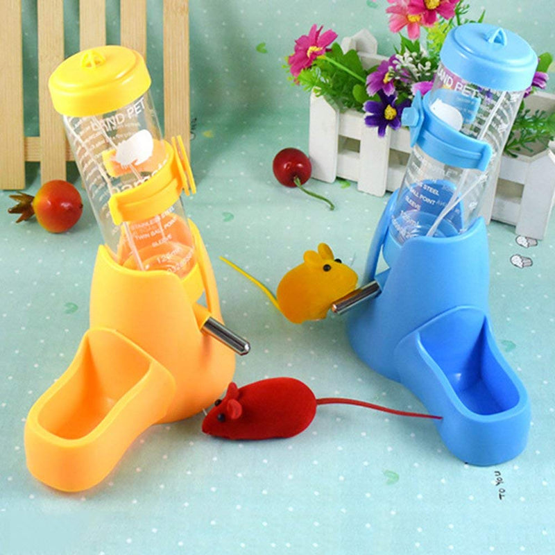 Guardians Hamster Water Bottle,Little Pet Automatic Drinking Bottle with Food Container Base Hut Hanging Water Feeding Bottles Auto Dispenser for Small Animals(125ml,Blue) 125ml Blue - BeesActive Australia