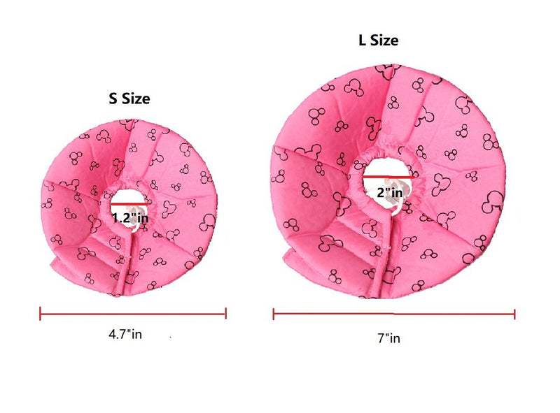 Hamster Rabbit Protection Cone Neck Recovery Collar - Small Animal Pets Elizabethan Collar Anti-Water Bite Sratch Risistant for Guinea Pig Mice Mouse Rats Ferret Squrrel (L, Pink) L - BeesActive Australia