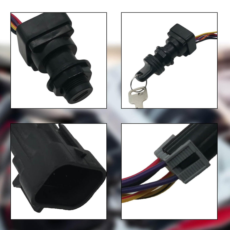 87-897716K01 Ignition Switch with Harness 3-Position Fit for Mercury Marine Quicksilver Outboard Motor 8M0059686 897716 Boat Engine Ignition Key Switch