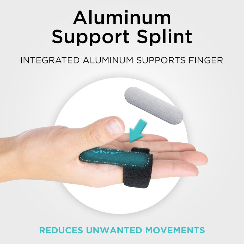 Vive Trigger Finger Splint Support Brace for Straightening Curved, Bent, Locked & Stenosing Tenosynovitis Hands - Tendon Release & Pain Relief (2-Pack, Black) - HSA/FSA Approved 2-Pack - BeesActive Australia