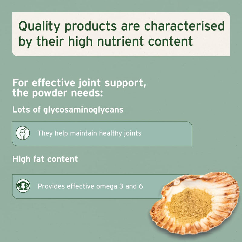 AniForte Green Lipped Mussel for Dogs and Cats 500g Powder - 100% Natural Joint Supplement with Glucosamine, Lipids, Omega-3 Fatty Acids, Minerals and Amino Acids
