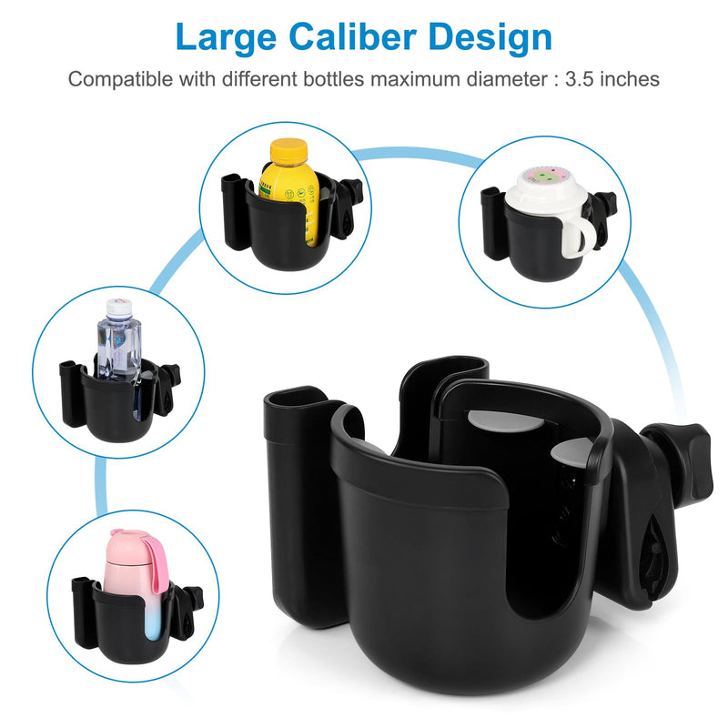 Accmor 2-in-1 Walker Cup Holder with Phone Holder, Wheelchair Cup Holder, Rollator Cup Holder, Cup Phone Holder for Walker, Wheelchair, Rollator, Mobility Scooter, Black 1