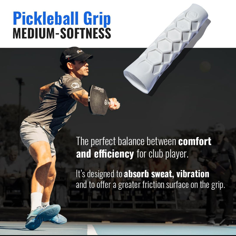 Pickleball Paddle Grip - 5.25in - Regular Feel - Supports Tennis Elbow, Enhances Grip Strength, Reduces Vibration with Finger Support and Anti-Sweat Design Small - BeesActive Australia