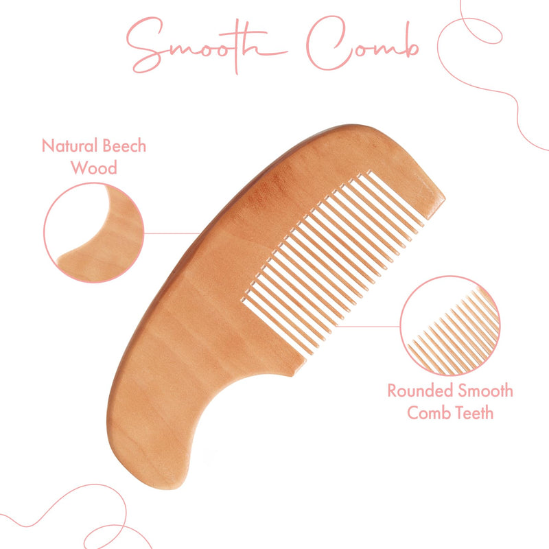MYZI Baby Hair Brush Set ‚Äì Baby Brush and Comb Set Newborn, Baby Comb and Brush Set Boy and Girl, Newborn Hair Brush and Newborn Comb - Baby Gift Set Cream