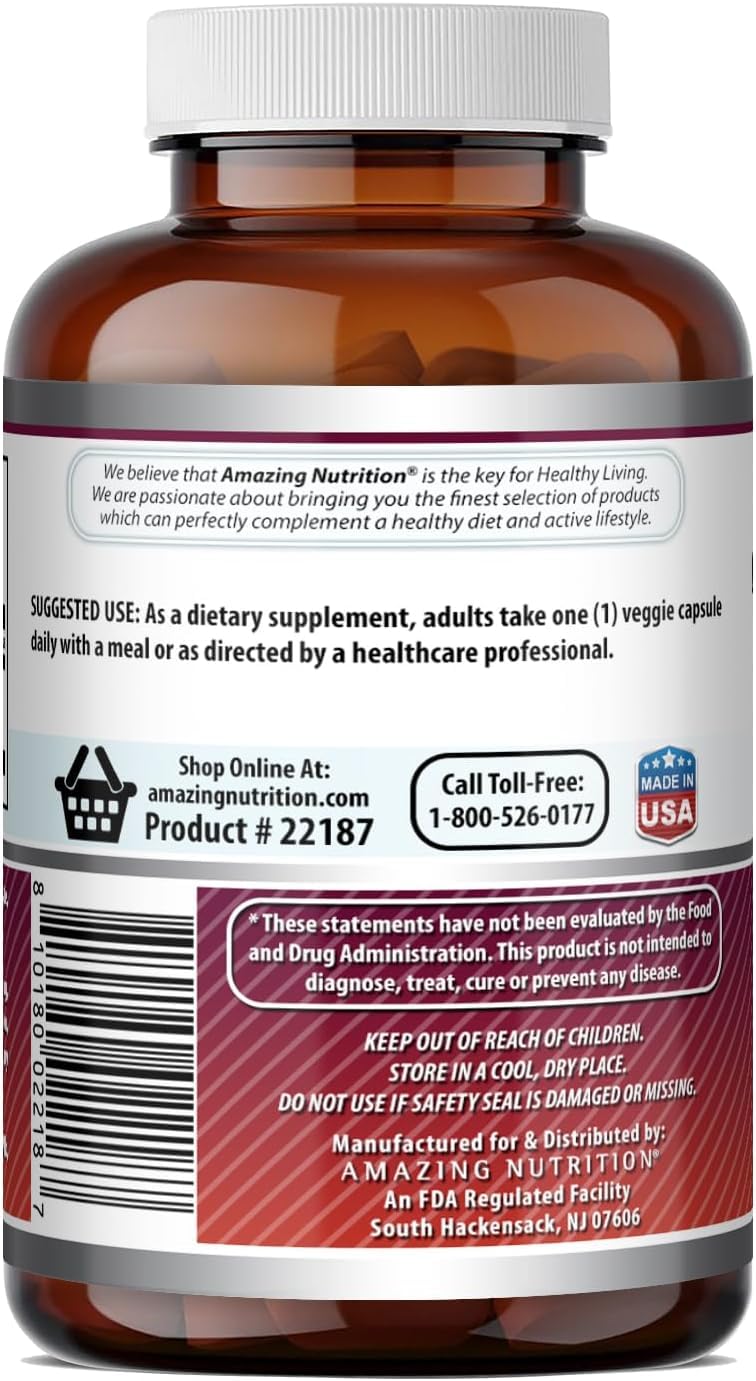 Amazing Formulas Quercetin 500mg Veggie Capsules Supplement | Non-GMO | Gluten Free | Supports Overall Health & Well Being (120 Count | 3 Pack) 120 Count | 3 Pack