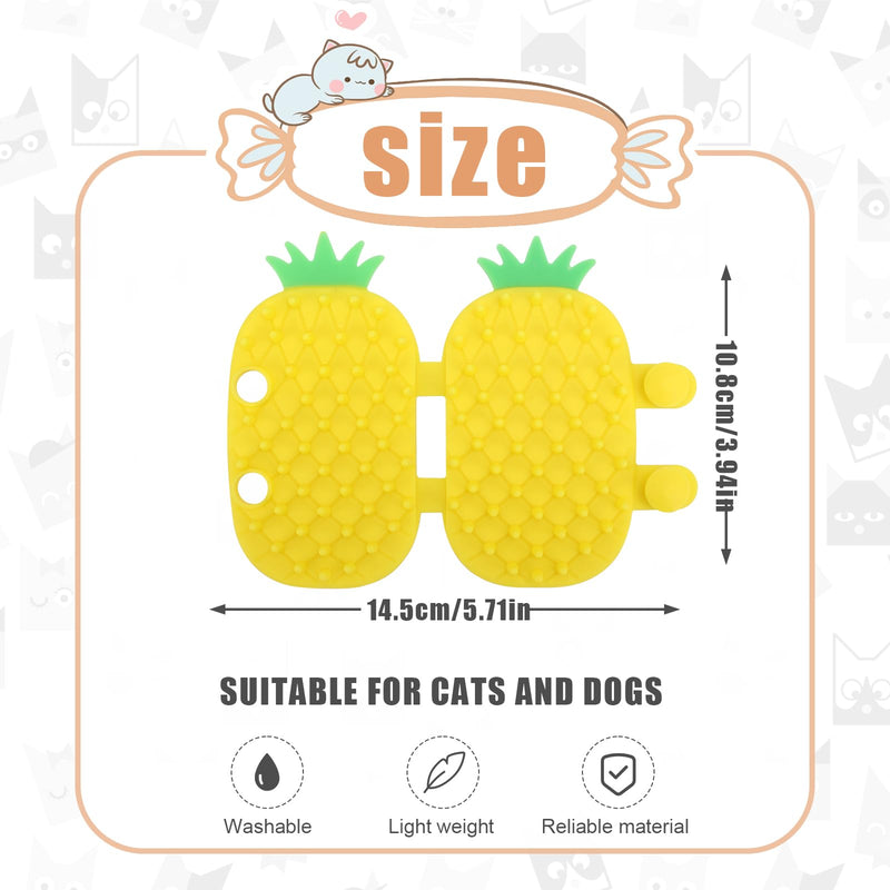 Self Cleaning Cat Brush, 2-in-1 Tickling Comb Pet Brush Silicone Tickling Artifact Cat Grooming Shedding Brush Cat Corner Scartcher for Short/Long Hair Cats Dogs Pets (Pineapple Style) - BeesActive Australia