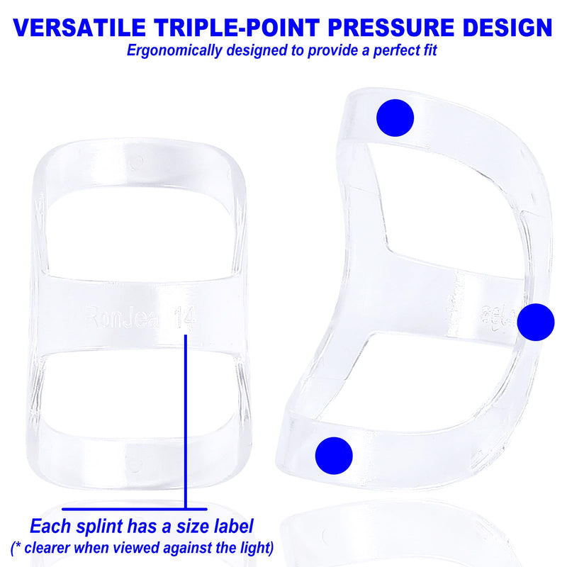 10Pcs Clear Oval Finger Splints & Sleeves Kit, 6 Graduated Trigger Finger Splint & 4 Finger Sleeves for Trigger/Mallet/Arthritis/Straightening, Finger Brace Support for Thumb/Middle/Ring/Index/Pinky(Size 4,5,6,7,8,9) Size 4,5,6,7,8,9