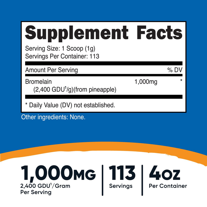 Nutricost Bromelain Powder 4 OZ - Non-GMO, Vegetarian, Gluten Free 4 Ounce - BeesActive Australia