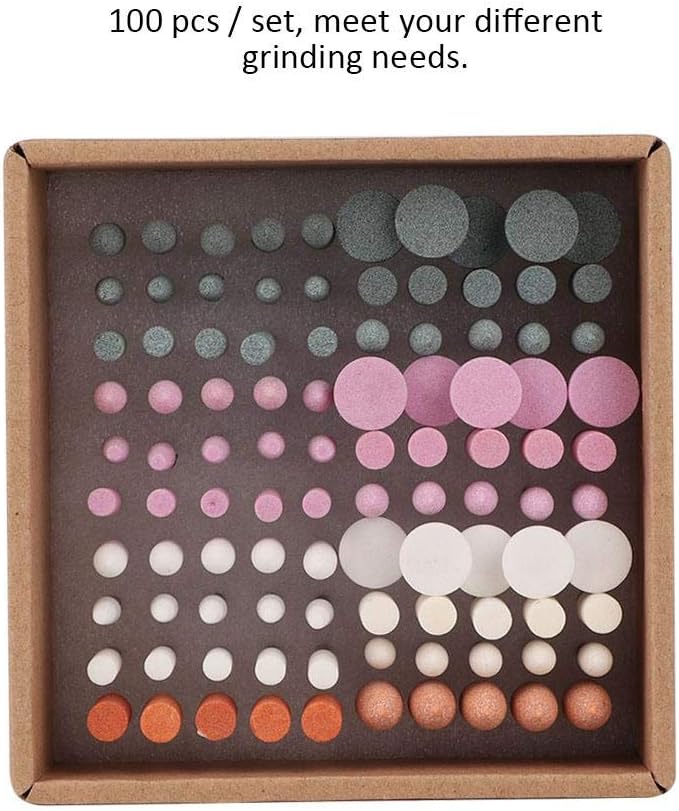 Nail Bit, Nail Machine Bits, Zirconia Bits, Nail Drill Bit Set, 100 Pieces Nail Bit Fine Grit, Electric Nail File Drill Machine for Manicure Pedicure Nail Polishing Accessories Home Salon Use - BeesActive Australia