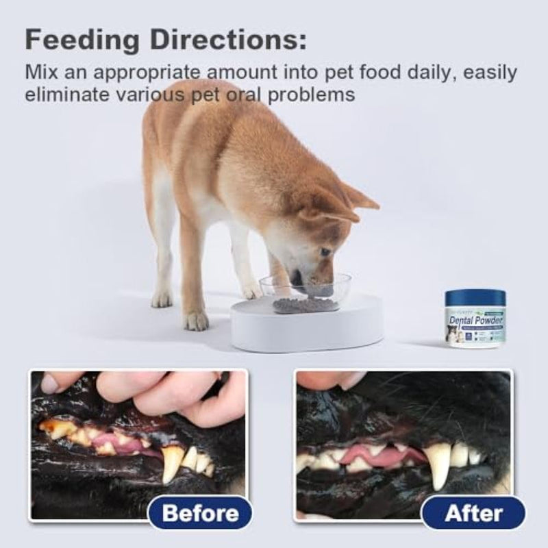 Seven777 Pet Dental Powder,Teeth Cleaning Powder for Dogs and Cats, Plaque & Bad Breath Off,Dental Care Supplies for Small, Medium, Large Dogs and Cats 3.5 Ounce (Pack of 1)