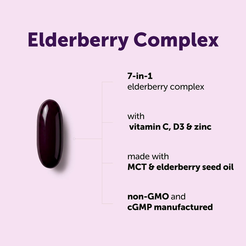 Elderberry Complex with Zinc & Vitamin C, 360 Softgels | Immune Support Supplement | 7-in-1 Sambucus Elderberry with D3, Oil of Oregano, Quercetin & Ginger | Non-GMO & Gluten Free**